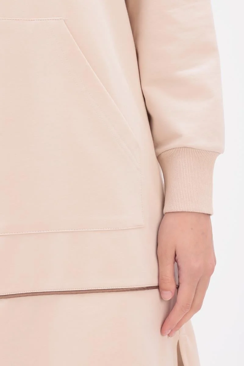 Allday Stone-Satin Intermediate Piping Sweat Cardigan