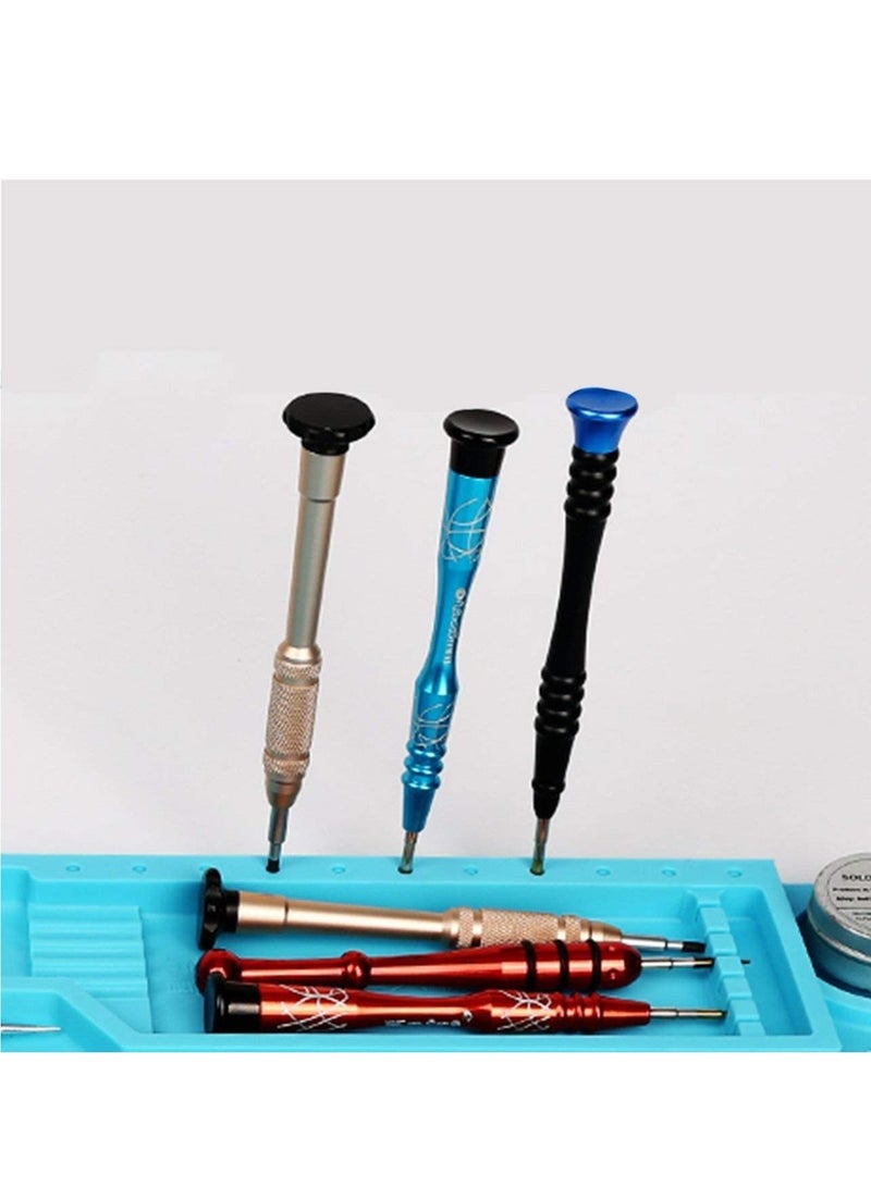 Rubik Silicone Repair Soldering Work Mat Heat Resistant Repairing Work Station Non-skid Insulation Desk Pad Mat S-160 Blue  - Image 3