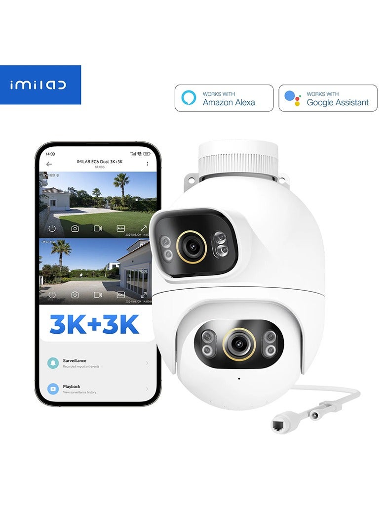 Imilab Smart Security Camera Dual Outdoor Spotlight Plug-in Wi-Fi 3K+3K EC6-Dual-Pro - White - Image 2
