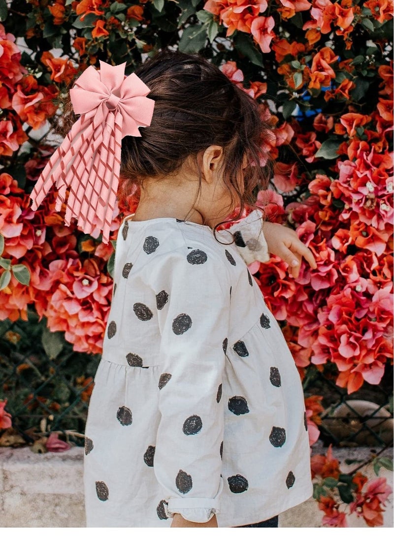 Excefore Hair Bow Spiral Streamers, 2 Pcs Curly Bow Hair Bands Kids Spiral Hair Ties Ponytail Holder Hair Ribbons Bobbles for Girls Toddler Kids, Girls School Hair Accessories - Image 4