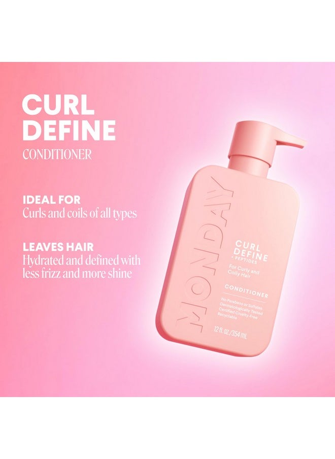 مونداي هير كير - بلسم Curl Define 12 أونصة، مغذي للشعر المجعد، زيت جوز الهند، زبدة الشيا، يعزز اللمعان ويقوي الشعر - Image 1