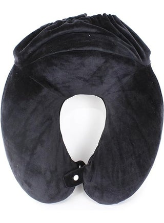 Comfy Neck Support Soft Memory Foam Large Travel Neck Pillow U-Shape For Car, Travel, Office,Airplane and Gifts - Black