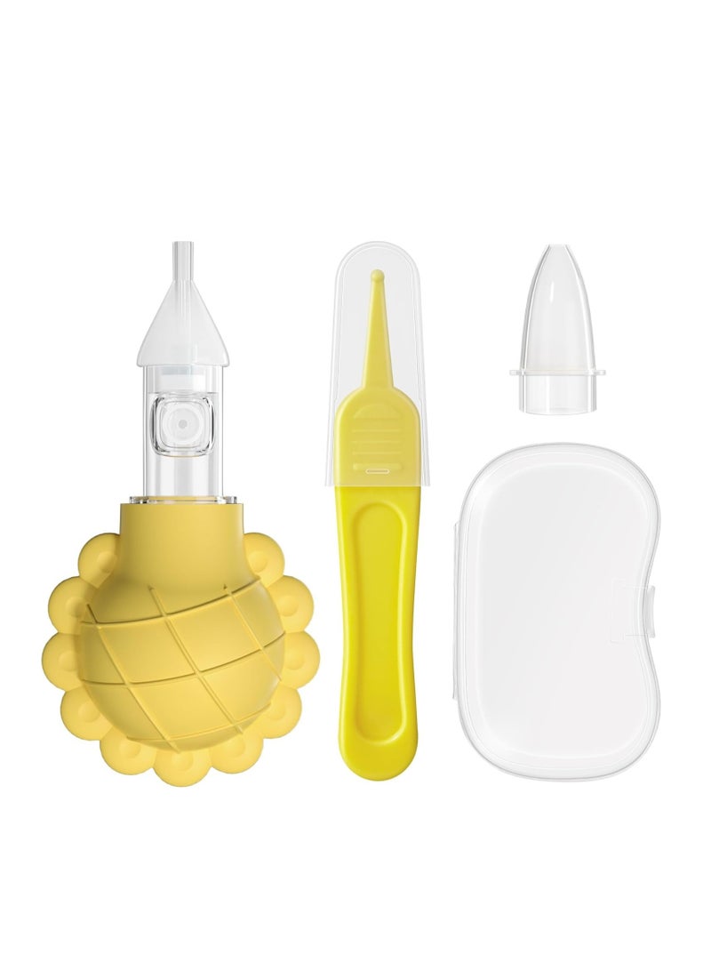 Nasal Aspirator for Baby, Nose Sucker for Baby, Cleanable and Reusable, BPA-Free Silicone, with 2 Silicone Tips, A Clip, and Organizer - Image 1