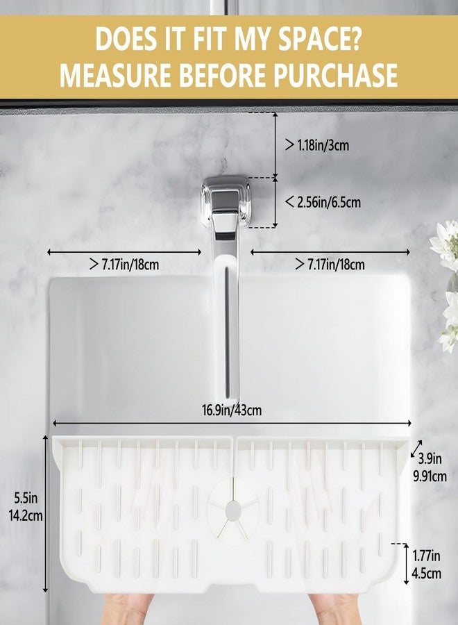 DAECHAO Silicone Kitchen countertop and Sink Splash Guard, Protector Home Organization Gadgets Organizer, 16.9” x 5.5’’ x 3.9’’ Sink Sponge Holder for Kitchen, Bathroom (Transparent) - Image 2