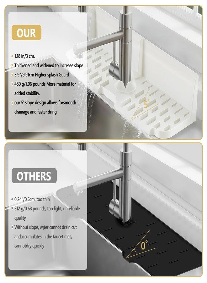 DAECHAO Silicone Kitchen countertop and Sink Splash Guard, Protector Home Organization Gadgets Organizer, 16.9” x 5.5’’ x 3.9’’ Sink Sponge Holder for Kitchen, Bathroom (Transparent) - Image 3