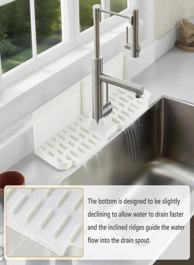 DAECHAO Silicone Kitchen countertop and Sink Splash Guard, Protector Home Organization Gadgets Organizer, 16.9” x 5.5’’ x 3.9’’ Sink Sponge Holder for Kitchen, Bathroom (Transparent) - Image 5