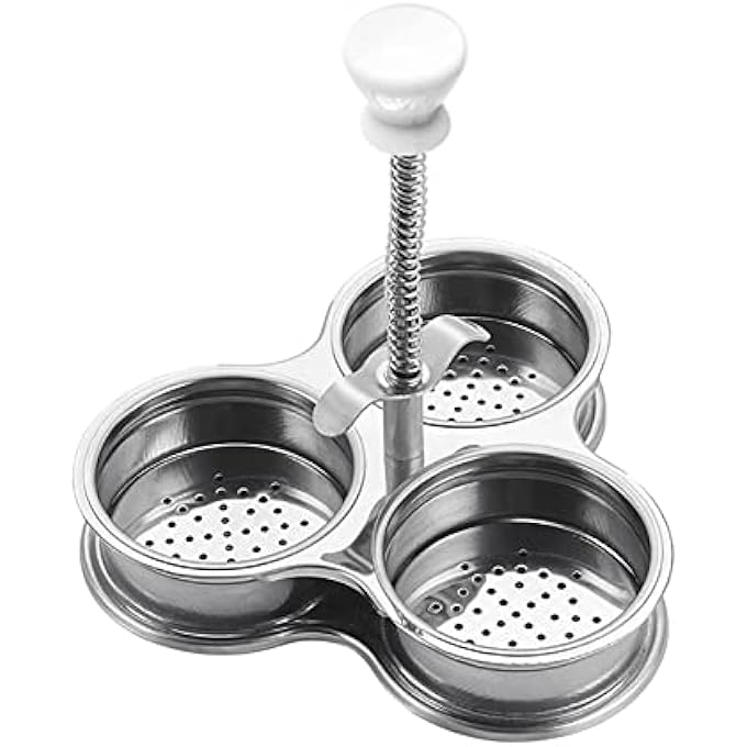 CENPEK Three Grid Stainless Steel Egg Cooker Poached Egg Pan Maker Steam Basket For Egg Cooking NonStick Stainless Steel Poached Egg Cups With Holes For Kitchen Accessories Silver - Image 4