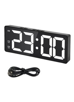 Electronic Desktop Clock with Temperature Display,LED Digital Wall Clock,Silent Wall Clock,Electric Wall Clock,12/24Hr Format,Auto-Dimming,for Living Room,Bedroom,Classroom,Kitchen,Office
