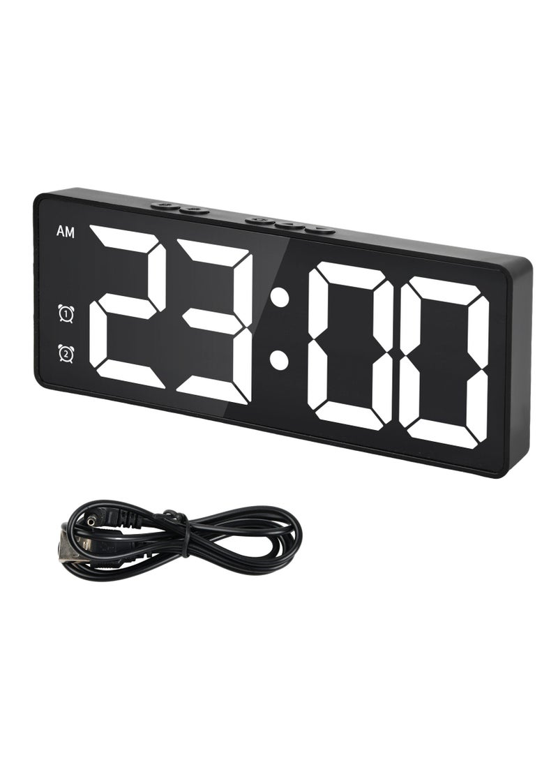 Generic - Electronic Desktop Clock with Temperature Display,LED Digital Wall Clock,Silent Wall Clock,Electric Wall Clock,12/24Hr Format,Auto-Dimming,for Living Room,Bedroom,Classroom,Kitchen,Office - Image 1