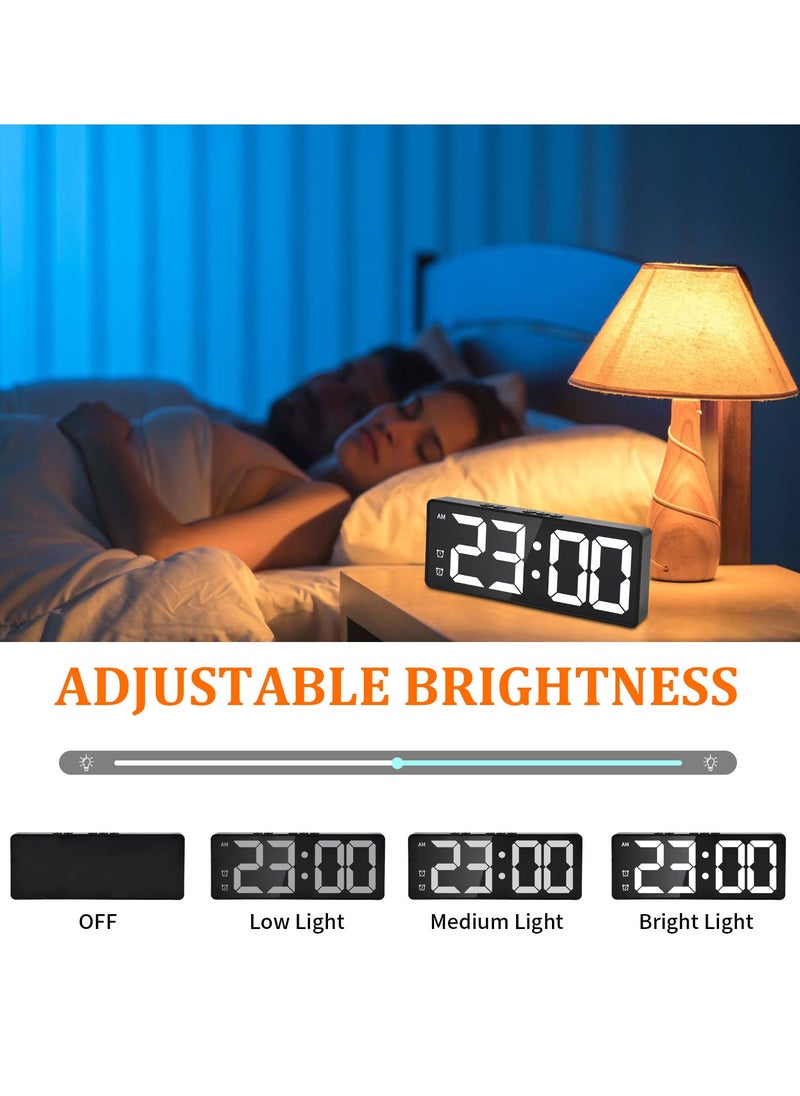 Generic - Electronic Desktop Clock with Temperature Display,LED Digital Wall Clock,Silent Wall Clock,Electric Wall Clock,12/24Hr Format,Auto-Dimming,for Living Room,Bedroom,Classroom,Kitchen,Office - Image 1