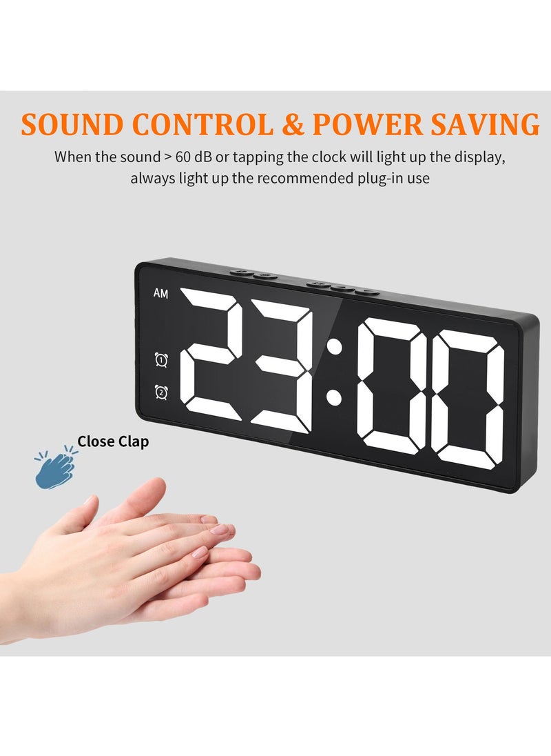 Generic - Electronic Desktop Clock with Temperature Display,LED Digital Wall Clock,Silent Wall Clock,Electric Wall Clock,12/24Hr Format,Auto-Dimming,for Living Room,Bedroom,Classroom,Kitchen,Office - Image 1