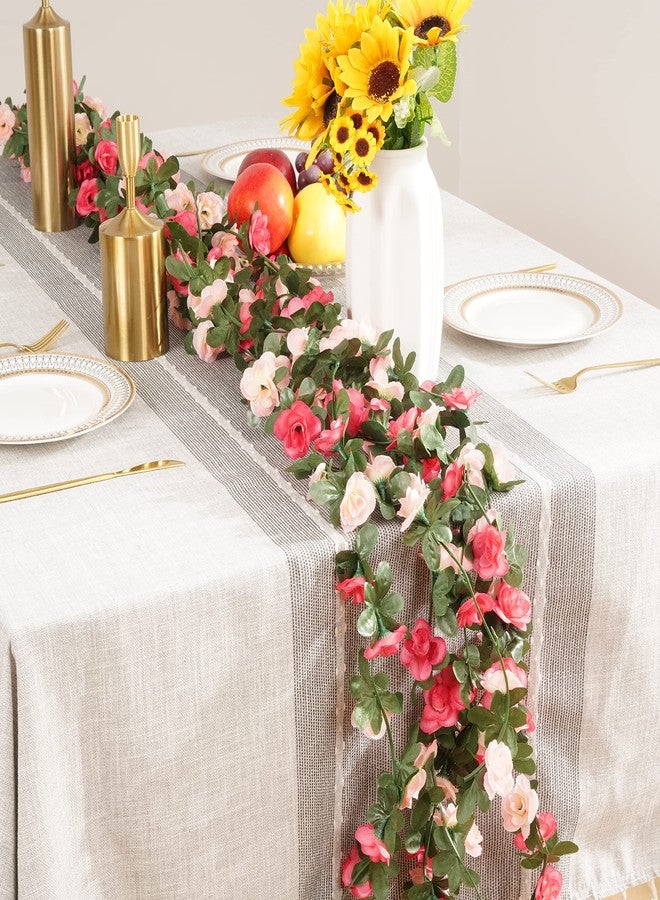 BLEUM CADE 2Pcs 16.4Ft Flower Garland Artificial Rose Vines for Bedroom, Cute Fake Hanging Flower Vines Floral Garland Decorations for Wedding Party Wall Room Decor Aesthetic - Image 4