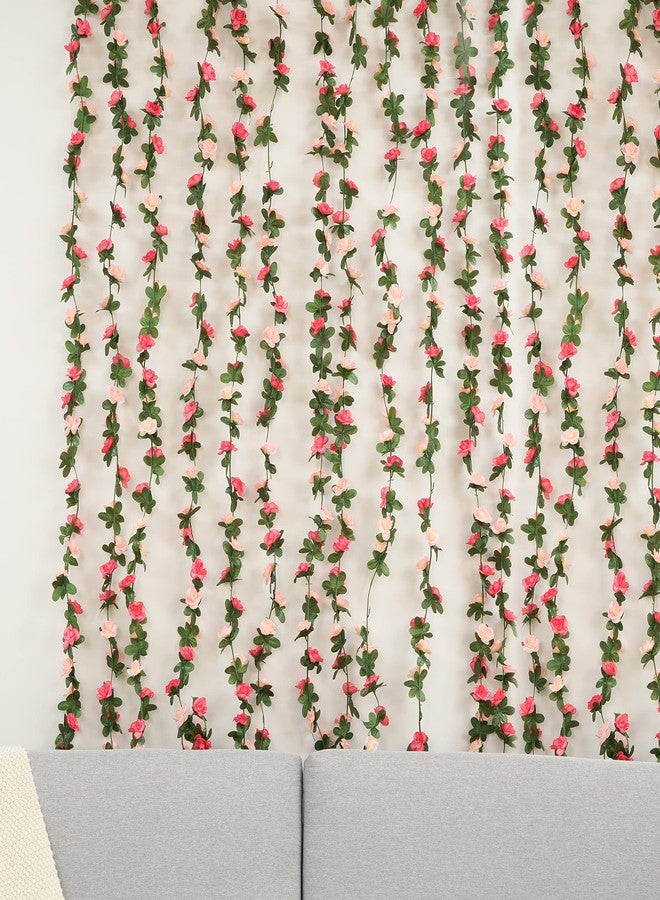 BLEUM CADE 2Pcs 16.4Ft Flower Garland Artificial Rose Vines for Bedroom, Cute Fake Hanging Flower Vines Floral Garland Decorations for Wedding Party Wall Room Decor Aesthetic - Image 3