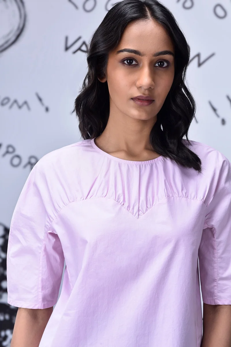 Genes Lecoanet Hemant Gather Heart Regular Fit Top- Smoothie Pink