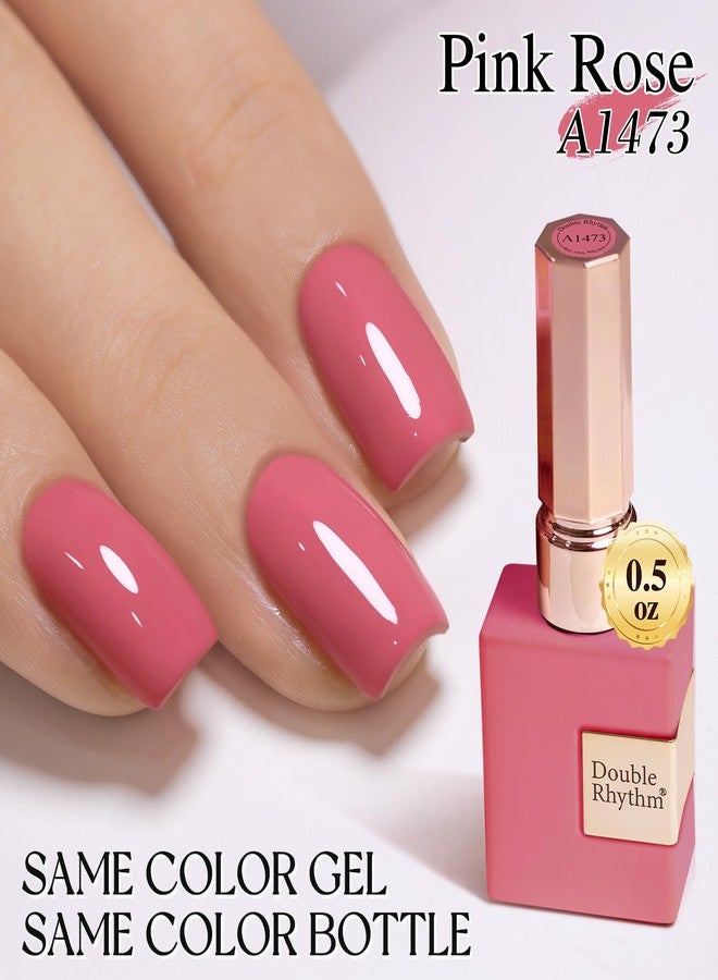 Double Rhythm 15ML Gel Polish Pure Sheer Same Color Same Bottle Soak Off Gel Polish Art Manicure Salon DIY at Home for Women (Rose Pink-A1473) - Image 4