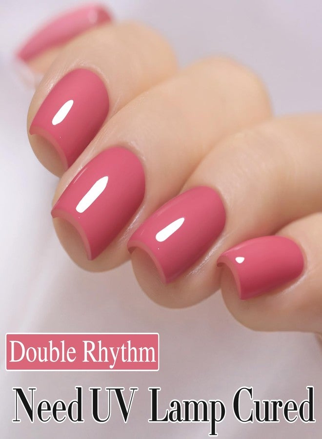 Double Rhythm 15ML Gel Polish Pure Sheer Same Color Same Bottle Soak Off Gel Polish Art Manicure Salon DIY at Home for Women (Rose Pink-A1473) - Image 3
