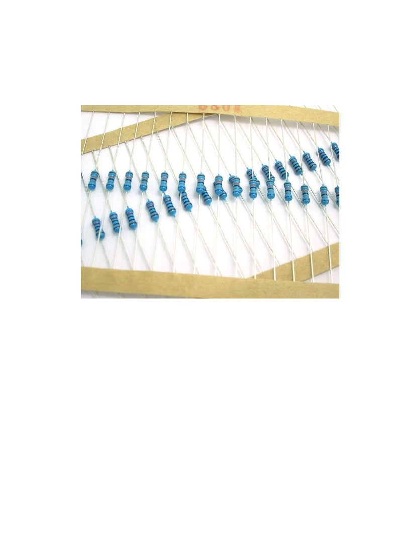 1/4W Metal Film Resistor, 5 Colour Ring Band 1% Ω Ohms Tolerance, For Electrical DIY Pack of 50 (1/4W 1.8KΩ (1800ohms))  - Image 2