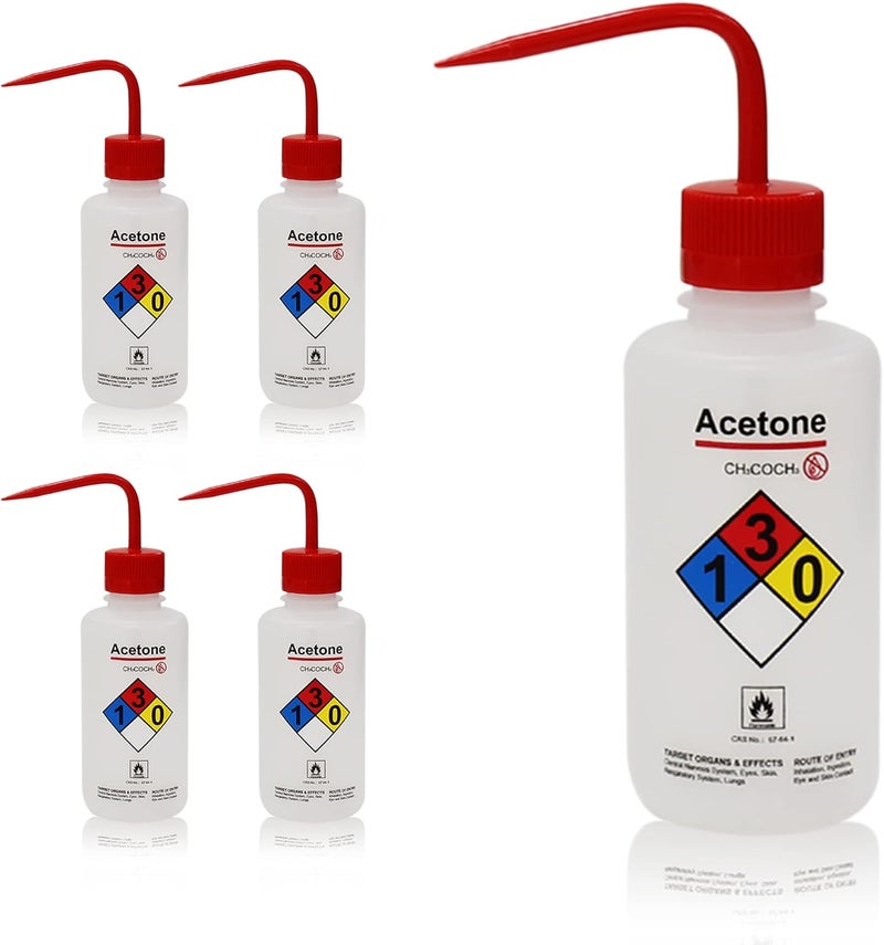 UTILE 4pcs of Vol. 17oz (500ml) Acetone Wash Bottles, Narrow Mouth, Self-Venting Safety Squeeze Bottle, LDPE Material with PP Material Closure, 5511.0171.4 - Image 1