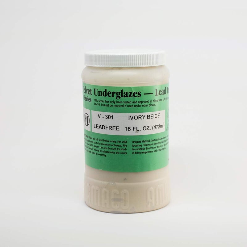AMACO Velvet Underglaze Pint Ivory Beige V301 Each - Image 2