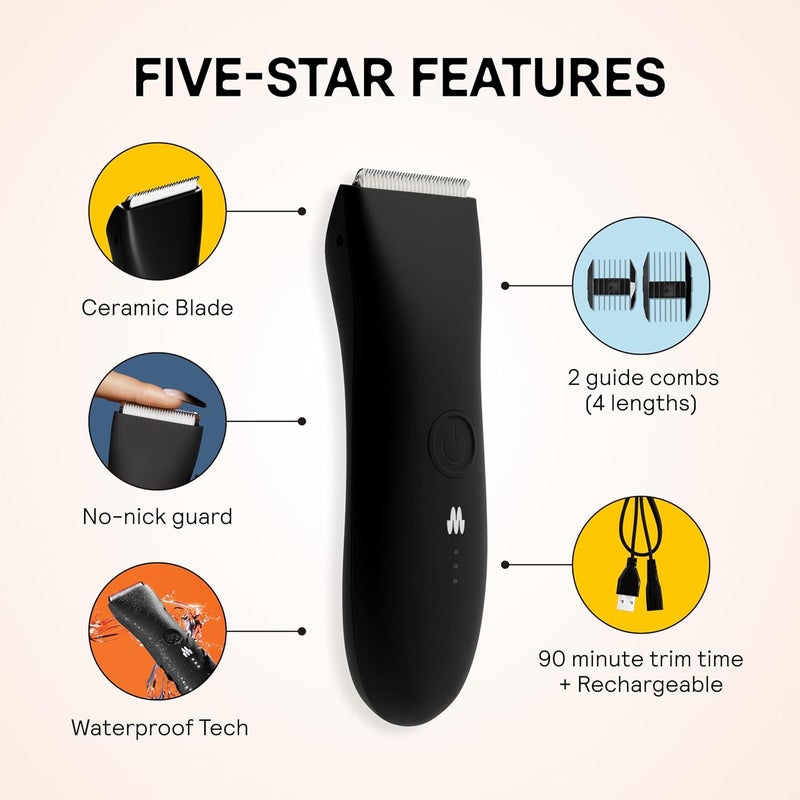 Meridian The Trimmer by : Electric Below-The-Belt Trimmer Built for Men, 90 Minute Battery Life (Onyx) - Image 3