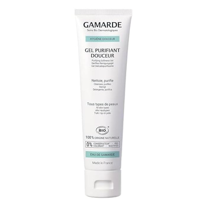 Gamarde Gentle Purifying Gel - Daily Facial Cleanser - Removes Impurities with Geranium and Lavandin Essential Oils - Face Wash for Women - 3.38 oz