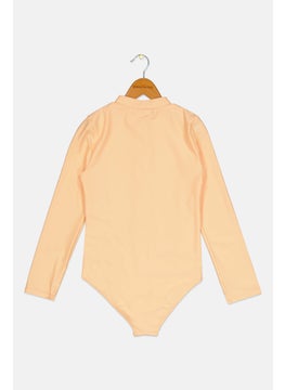 Reebok Kids Girl Brand Logo One Piece Swimwear, Peach  - Image 2