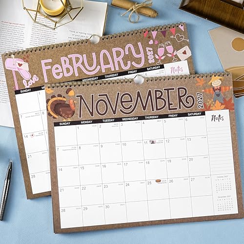 Lortarl 2026-2027 Wall Calendar - JUL. 2026 - DEC. 2027, 18 Months Wall Calendar, Calendar 2026-2027 Wall with 12 Festival and Julian Dates, Cute & Funny, 14.5" x 11.5" - Image 2