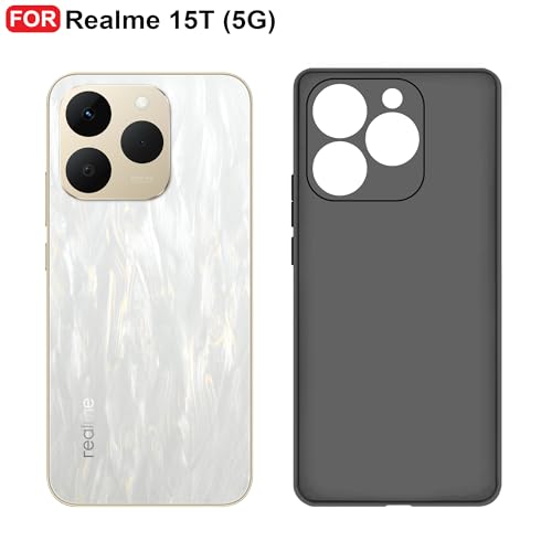 CEDO Back Cover for Realme 15T / Realme Narzo 90 (5G) | Camera Bump Protection & Inner Velvet Fabric Lining | Ultra Slim Matte Soft Rubberised Case Cover (Black) - Image 2