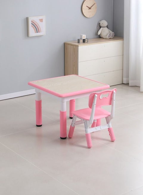 2-Piece Kindergarten Luxury Table Chair Height Adjustable Study Desk For Children