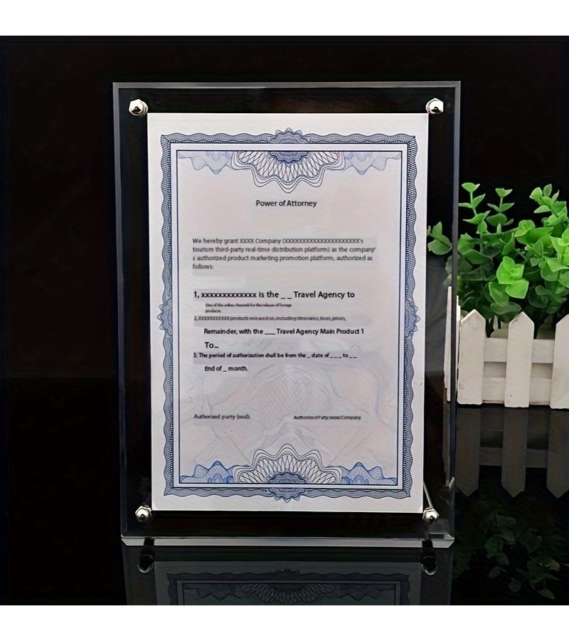 A4 Acrylic Photo Frame Horizontal Vertical Use for Certificates Diplomas Posters - Image 5
