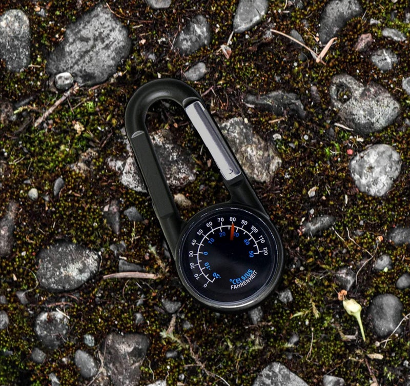 TurnOnSport Carabiner Clip On Compass Hiking - Compact Compass Keychain Backpacks | Small Pocket Magnetic Compass Keychain for Kids - Hiking Compass Thermometer | Keyring Keychains Outdoor Survival Camping 2 Pcs - Image 3