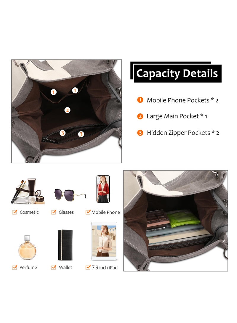 Generic Women's Handbag, Contrast Color Casual Shoulder Bag, Canvas Ladies Top Handle Crossbody Bag with Multiple Pockets for Shopping, Travel, Daily Use (Green) - Image 4