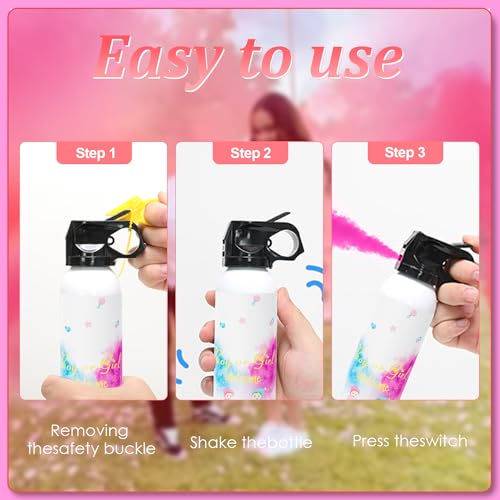 SRG Gender Reveal Fire Extinguisher Color Blaster | 2 Packs Baby Girl Pink Gender Reveal Extinguisher Smoke | Powder for Gender Reveal Decorations & Ideas（Pink） - Image 4