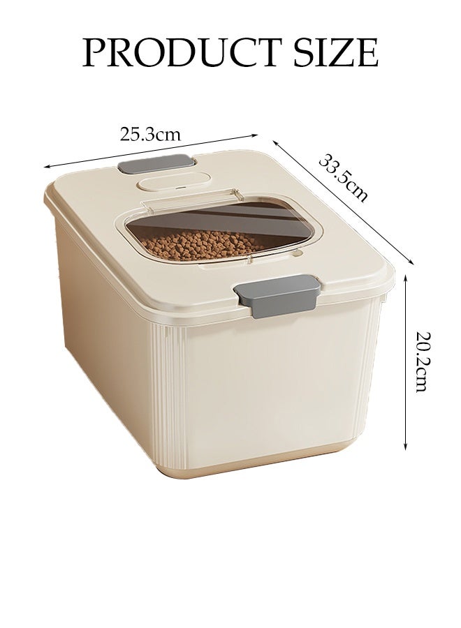 DUNISO Rice Dispenser, Pet Food Container, Large Dry Food Storage Box, Sealed Grain Dispenser Storage Container With Lid, With Insect-Proof Box, With Measuring Cup, Food Dispenser Kitchen, Store Rice, Beans, Grains, Cat Food, Dog Food, Etc., Suitable For Home Kitchen Food Storage Room, Milky White  - Image 2