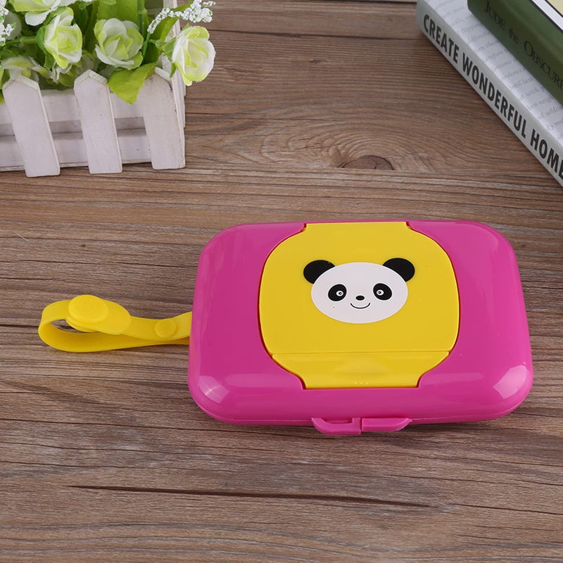 AYNEFY Baby Wipes Dispenser,Outdoor Travel Portable Baby Stroller Wet Wipes Box On- The- Wet Tissue Case Baby Wipe Holder Refillable Wipes Container (rose red box) - Image 2