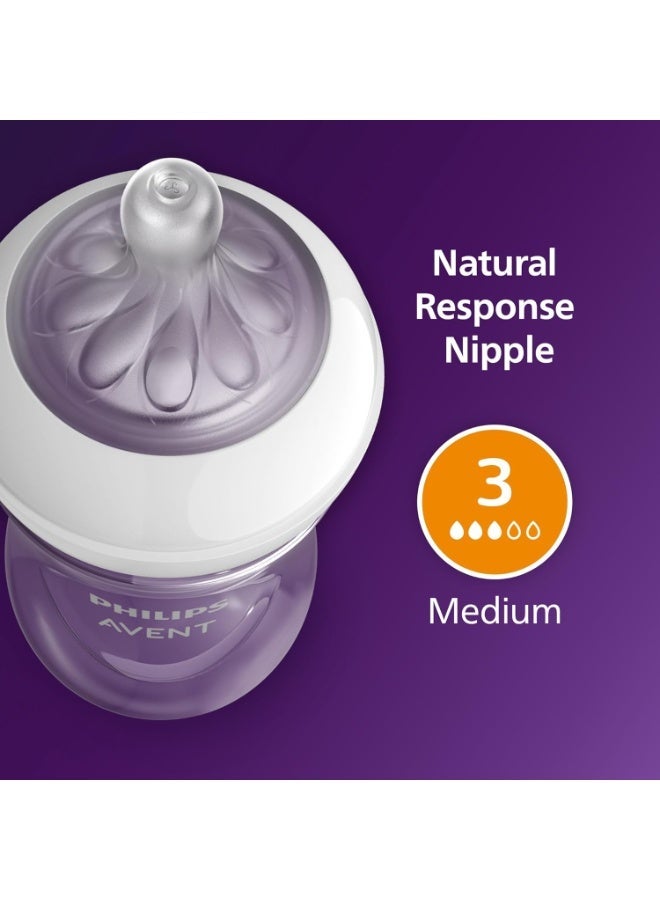 PHILIPS AVENT Natural Baby Bottle with Natural Response, Clear, 9oz, 4pk, SCY903/04, 260ml - Image 4