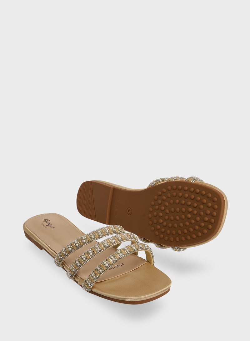 Ginger Diamante Flat Sandal - Image 3