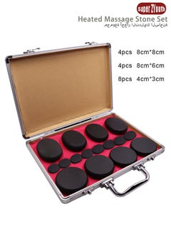 Super ZYouth 16-Piece Heated Massage Stones Set Natural Basalt Stone with Heating Box for Professional or Home Spa Suitable for Relaxing Pain Relief  - Image 1