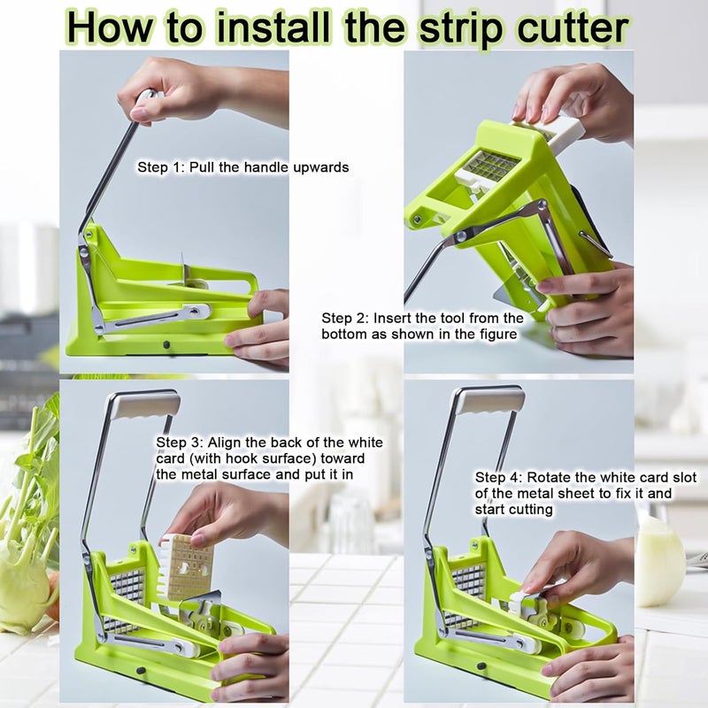 NatldGs French Fry Cutter, Potato Slicer French Fries with 2 Different Sizes Stainless Steel Blades and No-Slip Suction Base for Potatoes Carrots Cucumbers - Image 5