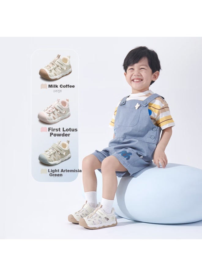 Shepherd Boy Mucun Children's Shoes 25-year Summer Baby Functional Walking Shoes Boys And Girls Anti-collision Toe Cap Sandals Milk Coffee Color Size 24 - Image 1
