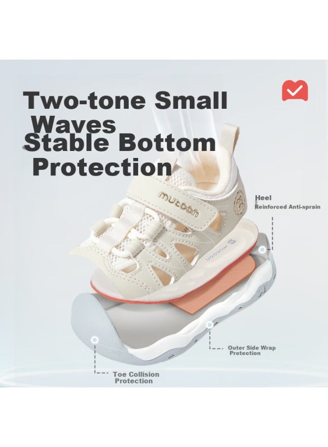 Shepherd Boy Mucun Children's Shoes 25-year Summer Baby Functional Walking Shoes Boys And Girls Anti-collision Toe Cap Sandals Milk Coffee Color Size 24 - Image 3