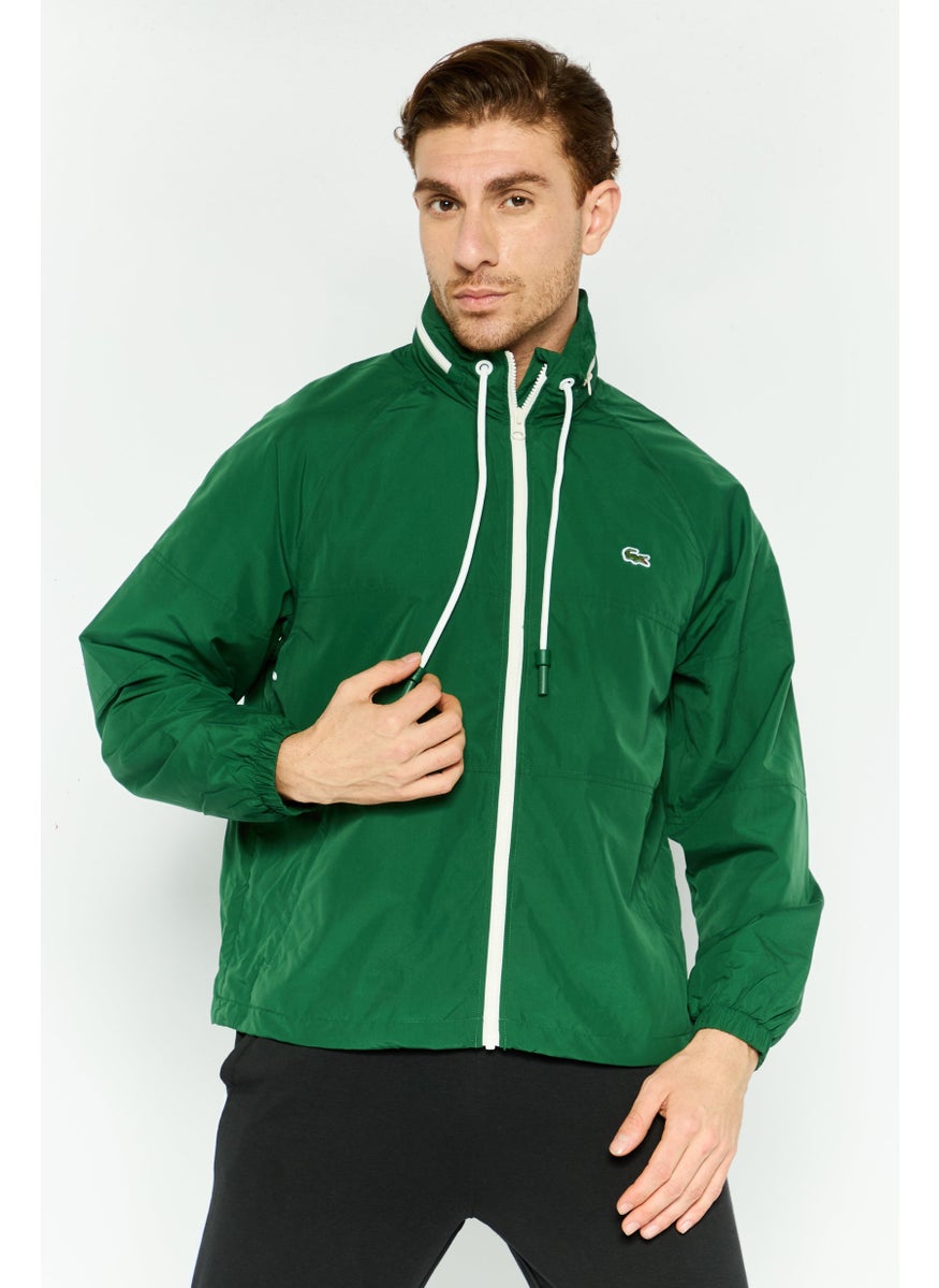 LACOSTE Men Embroidered Logo Windbreaker Jacket, Green  - Image 1