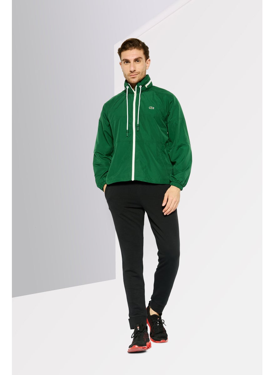 LACOSTE Men Embroidered Logo Windbreaker Jacket, Green  - Image 2