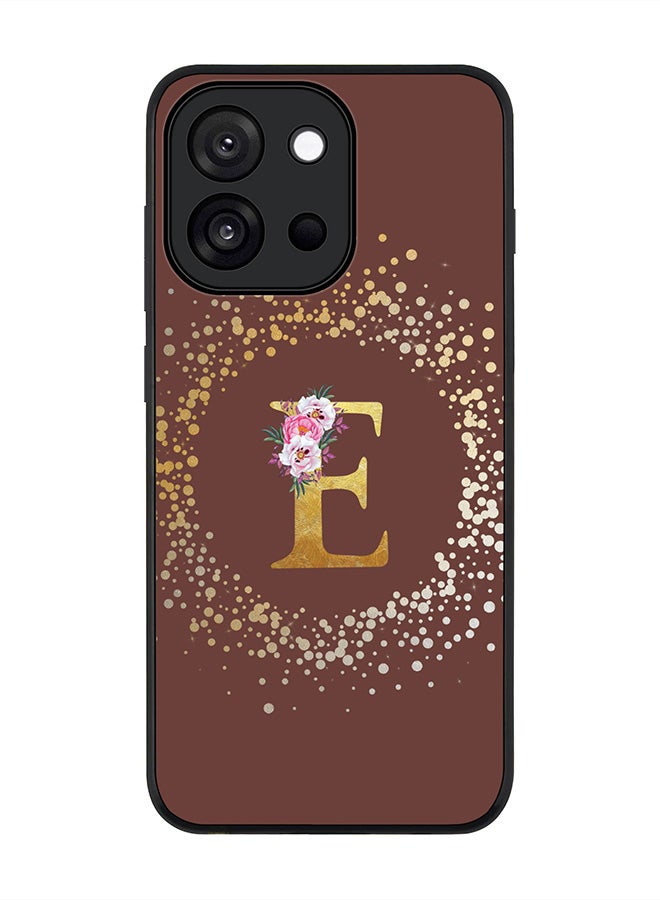 Stylizedd For OnePlus 13s / 13T Case,Slim fit Camera Protection, Shockproof Thin Phone cover  - Custom Monogram Floral - E  (Brown )