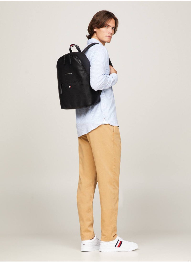 TOMMY HILFIGER - Men's Essential Backpack - Faux Leather, Black - Image 1