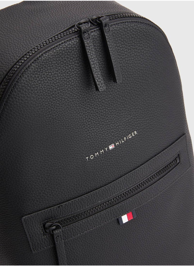 TOMMY HILFIGER - Men's Essential Backpack - Faux Leather, Black - Image 1