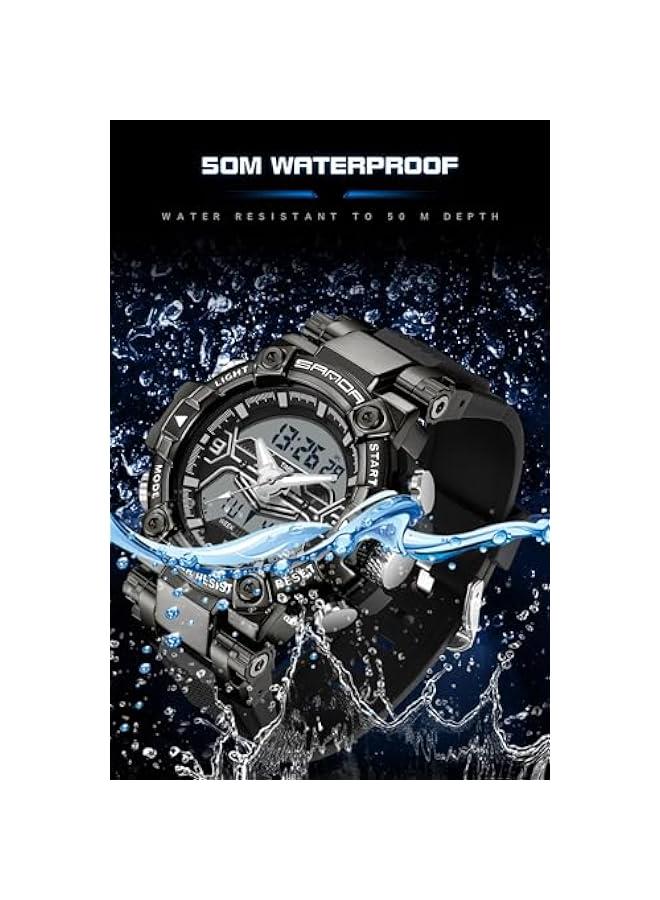 Cool Designer Mens Watches Blue Large Face Mascul Relojes para Hombres Unique Electronics Sports Military Bolder Running Heavy Duty Watch - Image 4