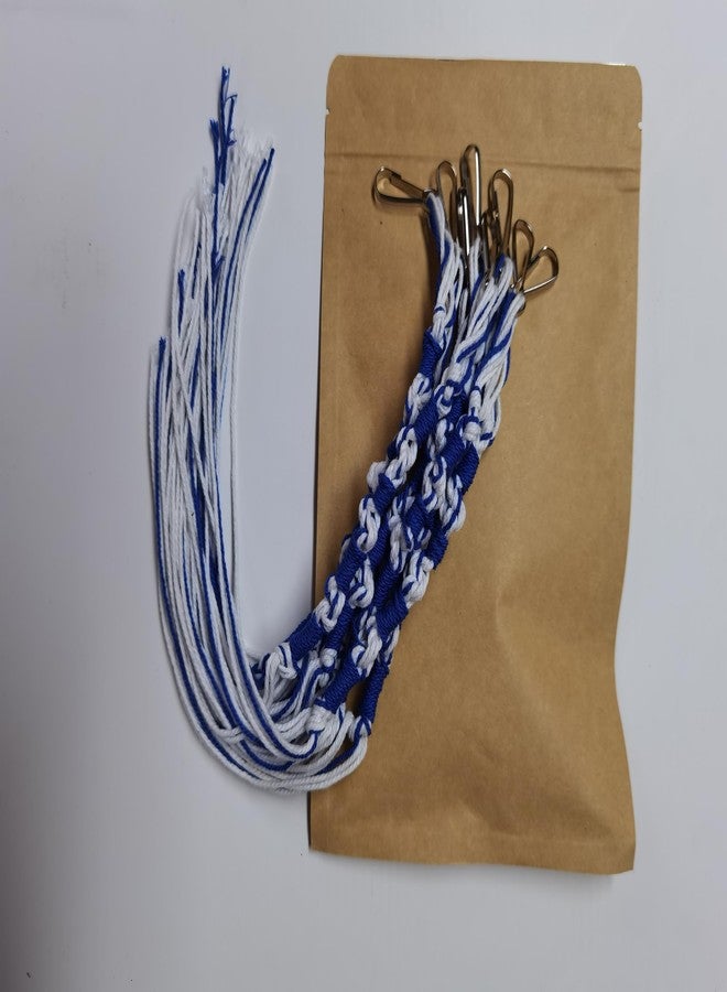 Rooherd Jeans Tzitzits Tassels Prayer Shawl Jewish Traditional Tzitzits Set for Pants/Accessories Blue and White Home Decor Tassels with Hanging Hooks for Hebrew Men or Women (4, Blue) - Image 5