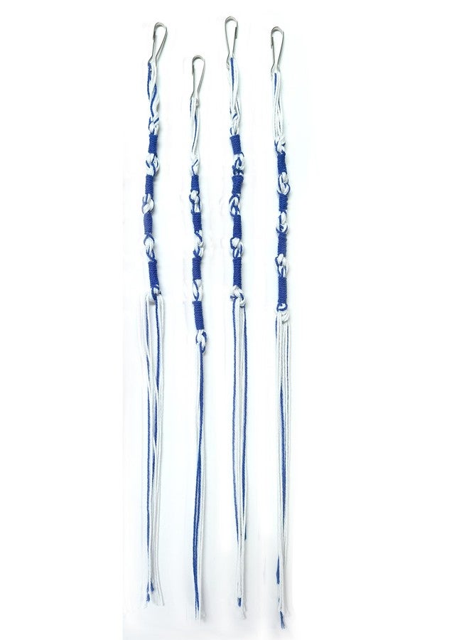 Rooherd Jeans Tzitzits Tassels Prayer Shawl Jewish Traditional Tzitzits Set for Pants/Accessories Blue and White Home Decor Tassels with Hanging Hooks for Hebrew Men or Women (4, Blue) - Image 1