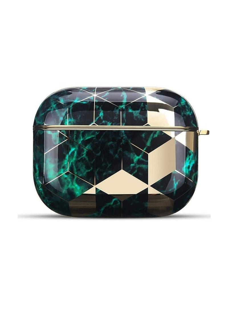Generic - AirPods pro 2 Apple Case Cover Marble Edition with Keychain,for Men Women and Girls, Compatible for Apple Airpods Pro 2 Charging case (Green) - Image 1
